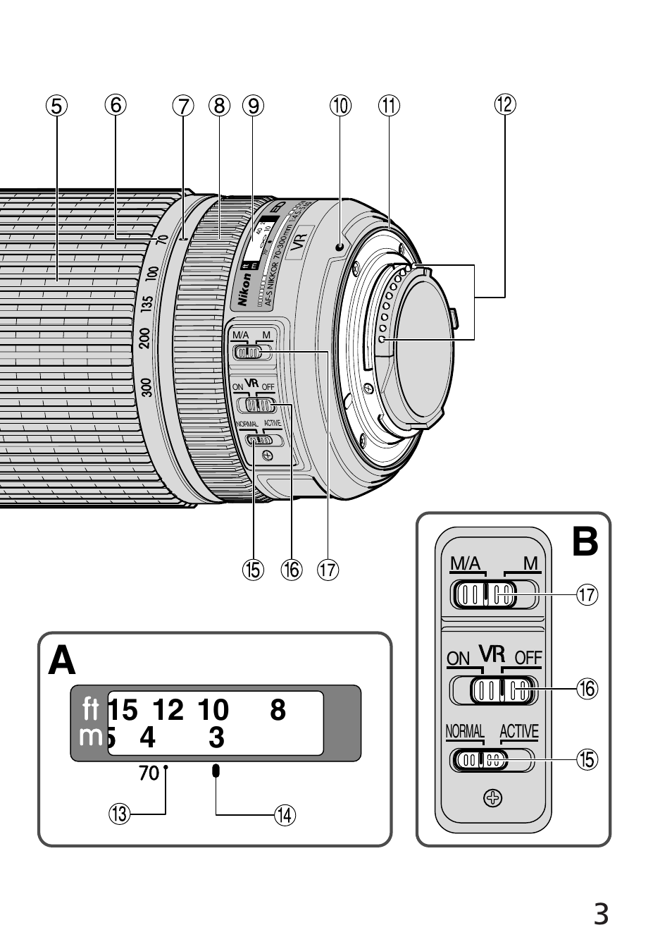 Nikon 70-300mm-f-45-56G-ED-IF-AF-S-VR-Zoom User Manual | Page 3 / 108
