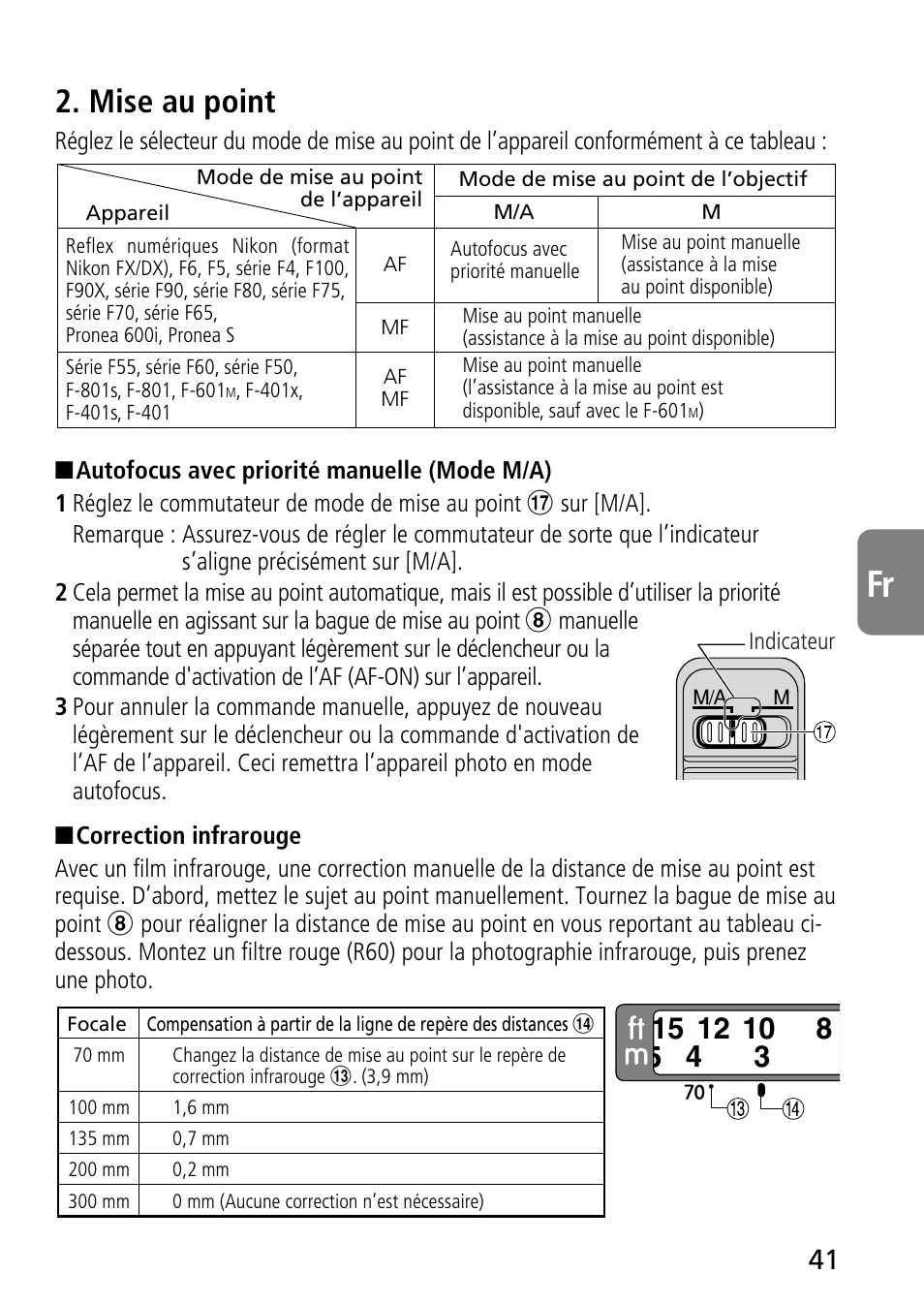 Mise au point | Nikon 70-300mm-f-45-56G-ED-IF-AF-S-VR-Zoom User Manual | Page 41 / 108