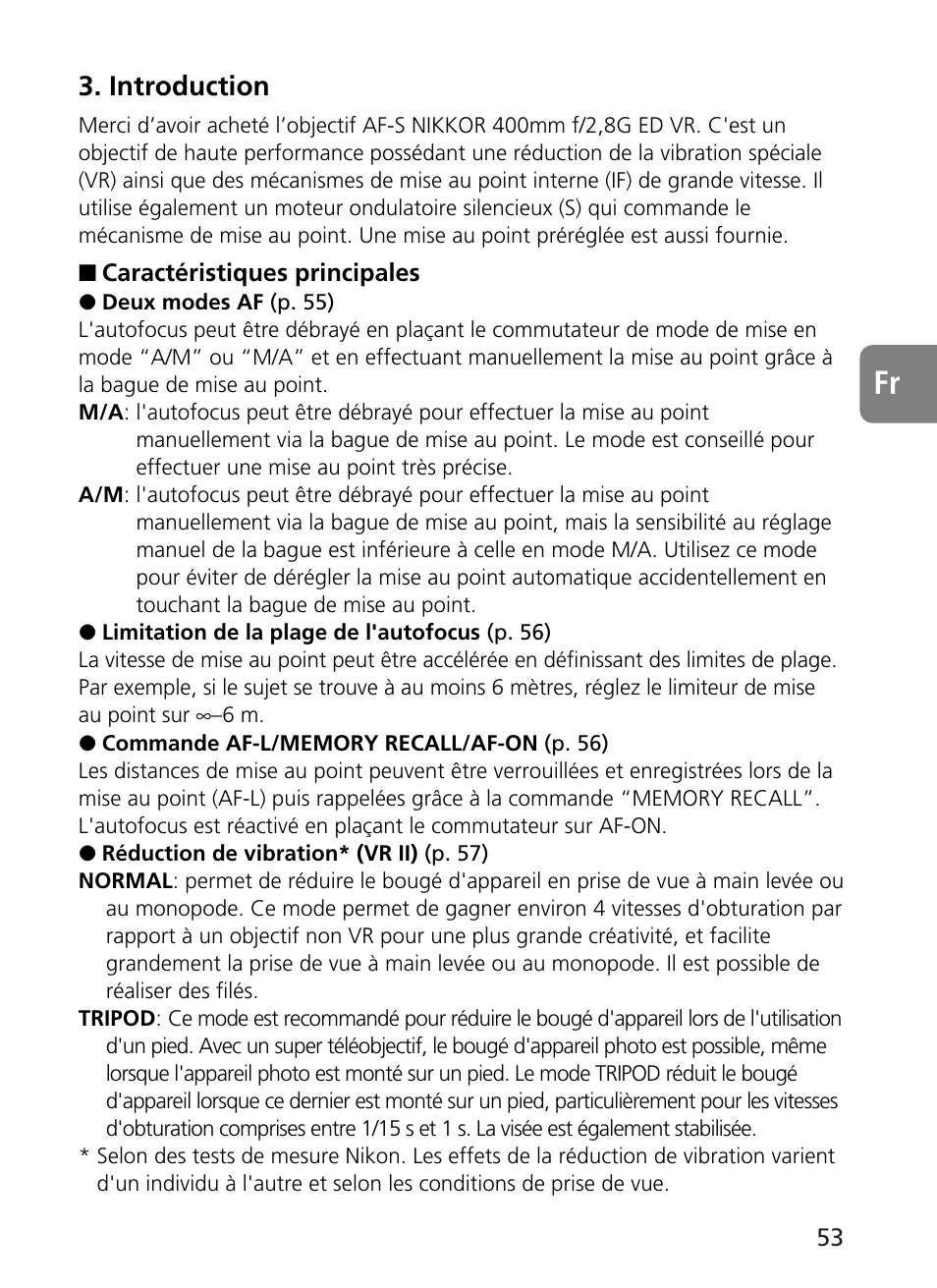 Introduction | Nikon 400mm-f28G-ED-AF-S-VR-Nikkor User Manual | Page 53 / 196