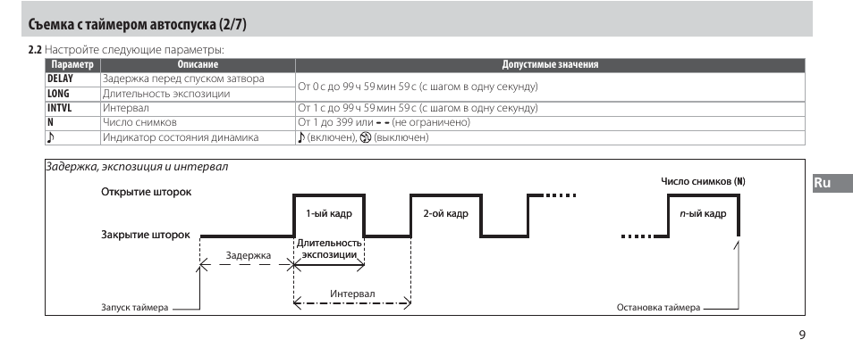 Съемка с таймером автоспуска (2/7) | Nikon Autre-télécommande User Manual | Page 119 / 236