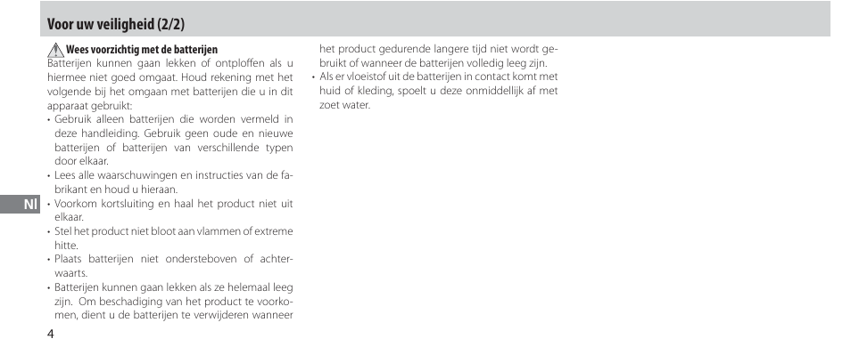 Voor uw veiligheid (2/2) | Nikon Autre-télécommande User Manual | Page 132 / 236