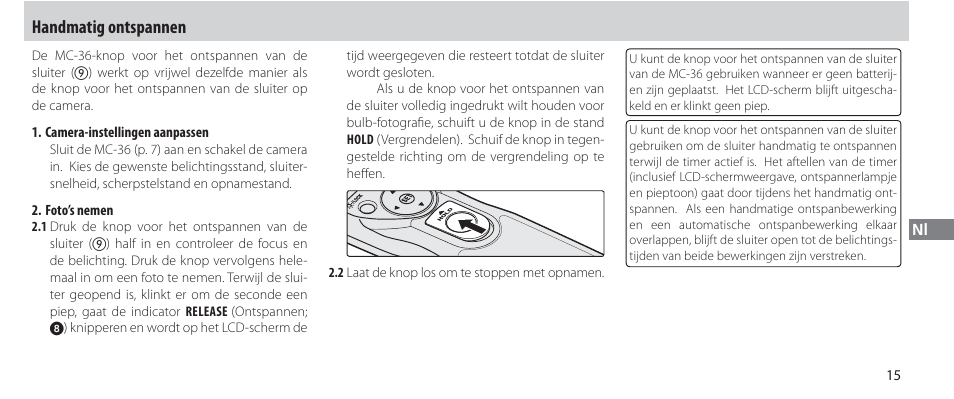 Handmatig ontspannen | Nikon Autre-télécommande User Manual | Page 143 / 236