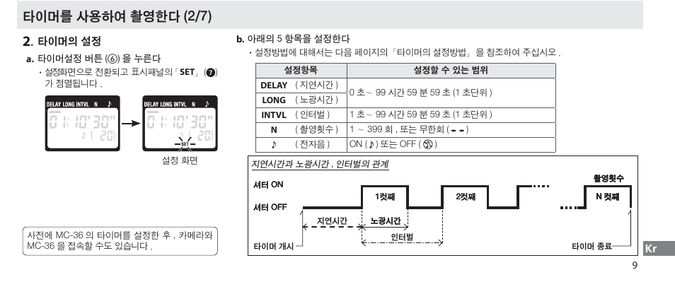 타이머를 사용하여 촬영한다 (2/7) | Nikon Autre-télécommande User Manual | Page 227 / 236