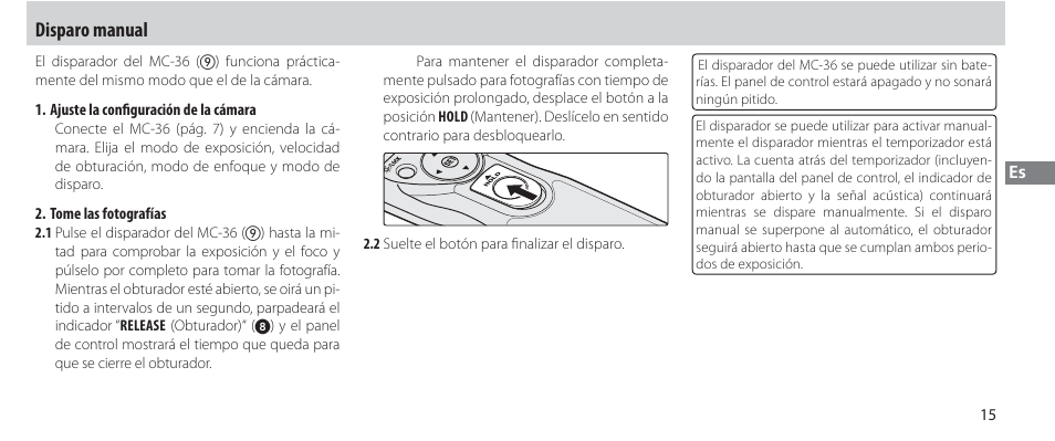 Disparo manual | Nikon Autre-télécommande User Manual | Page 89 / 236