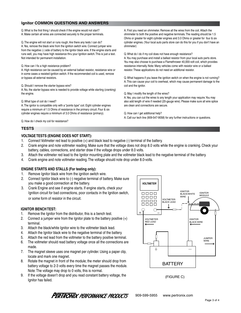 Battery | PerTronix Ignitor 1143P12 User Manual | Page 3 / 4