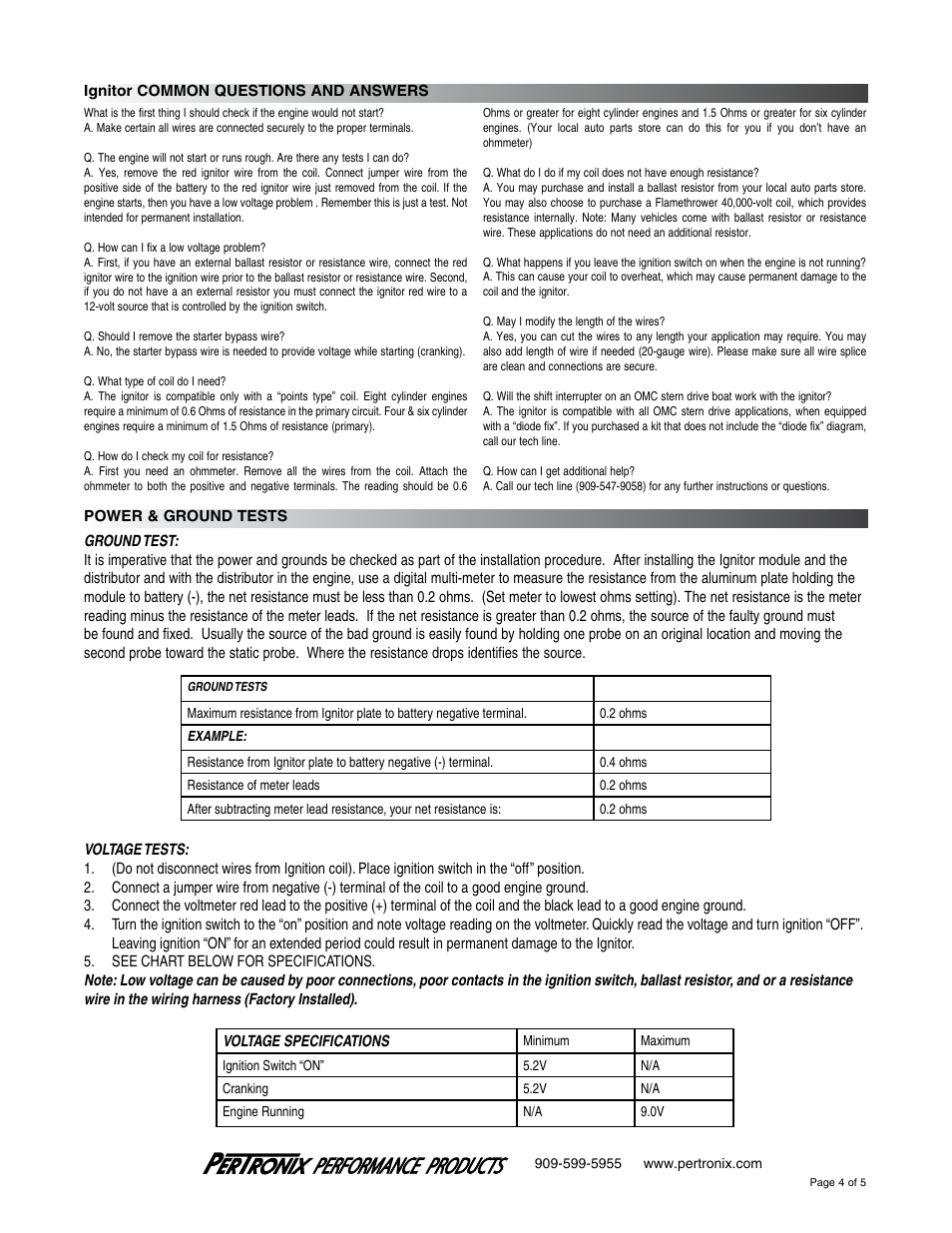 PerTronix Ignitor 1183N6 User Manual | Page 4 / 5