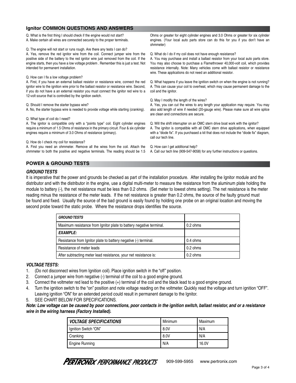 PerTronix Ignitor 1244A User Manual | Page 3 / 4