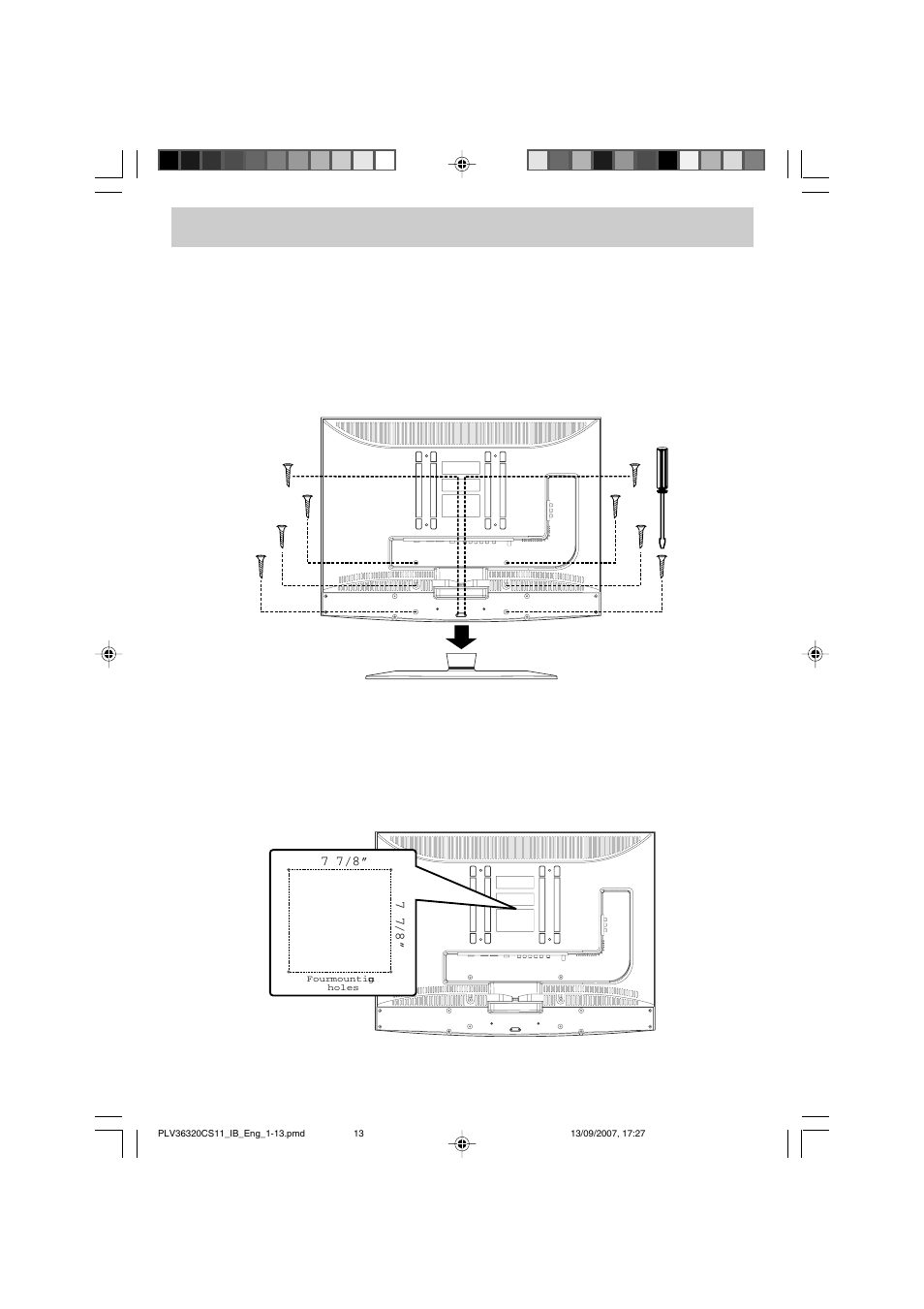 Installation, Removing the base stand, Mounting on the wall | Audiovox FPE3208 User Manual | Page 14 / 22