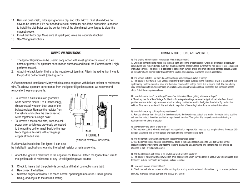 PerTronix Ignitor II 91244A User Manual | Page 2 / 2
