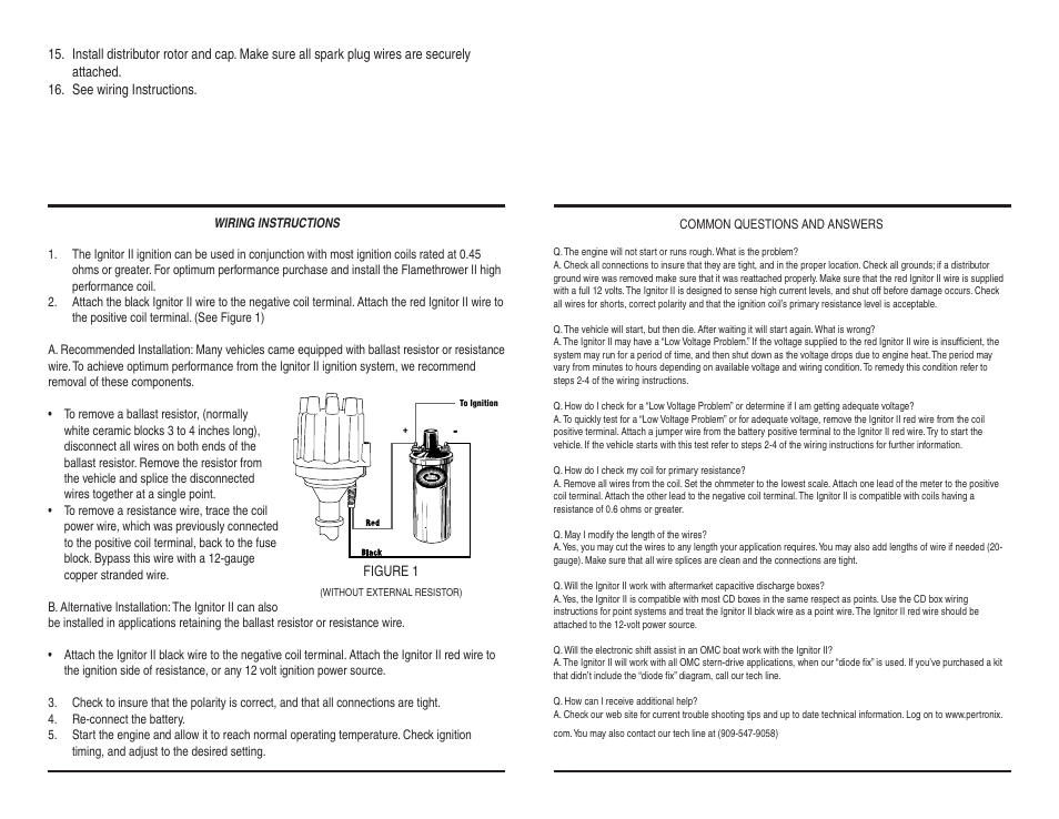 PerTronix Ignitor II 91285LS User Manual | Page 2 / 2