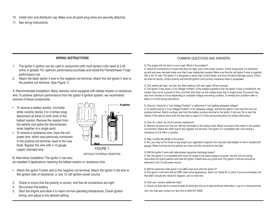 PerTronix Ignitor II 92561 User Manual | Page 2 / 2