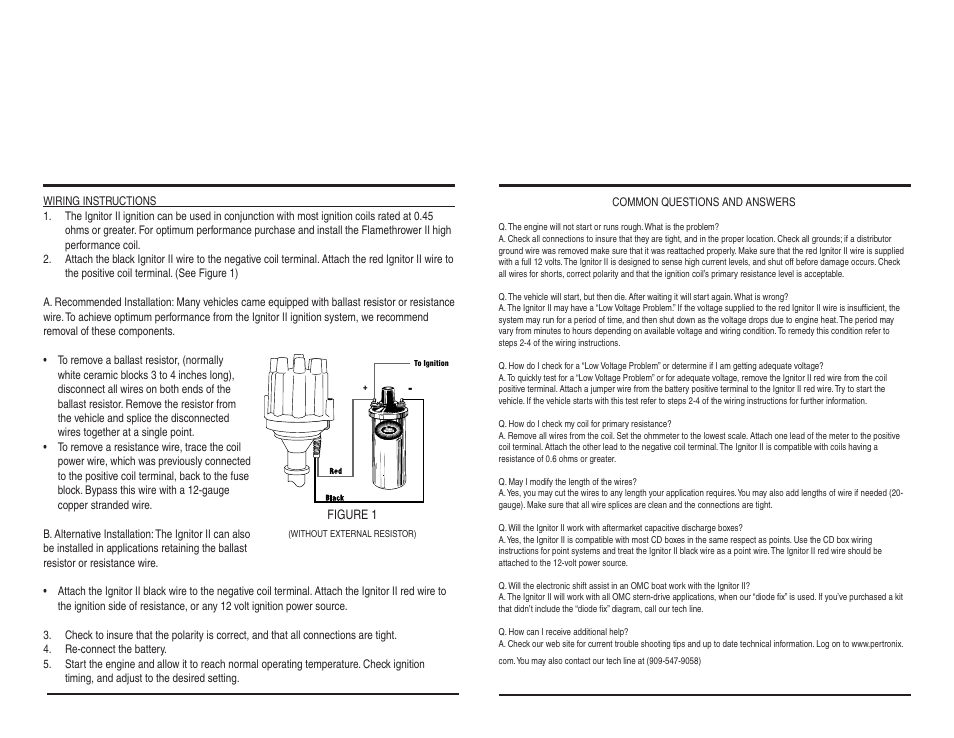 PerTronix Ignitor II 91461 User Manual | Page 2 / 2
