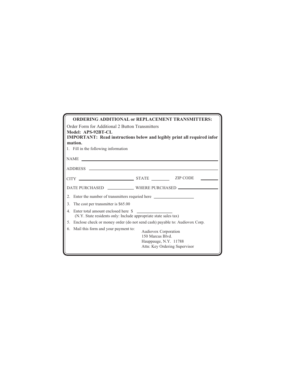 Audiovox APS-92BT-CL User Manual | Page 5 / 6