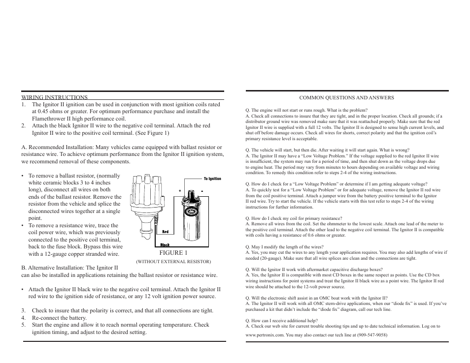 PerTronix Ignitor II 91589 User Manual | Page 2 / 2