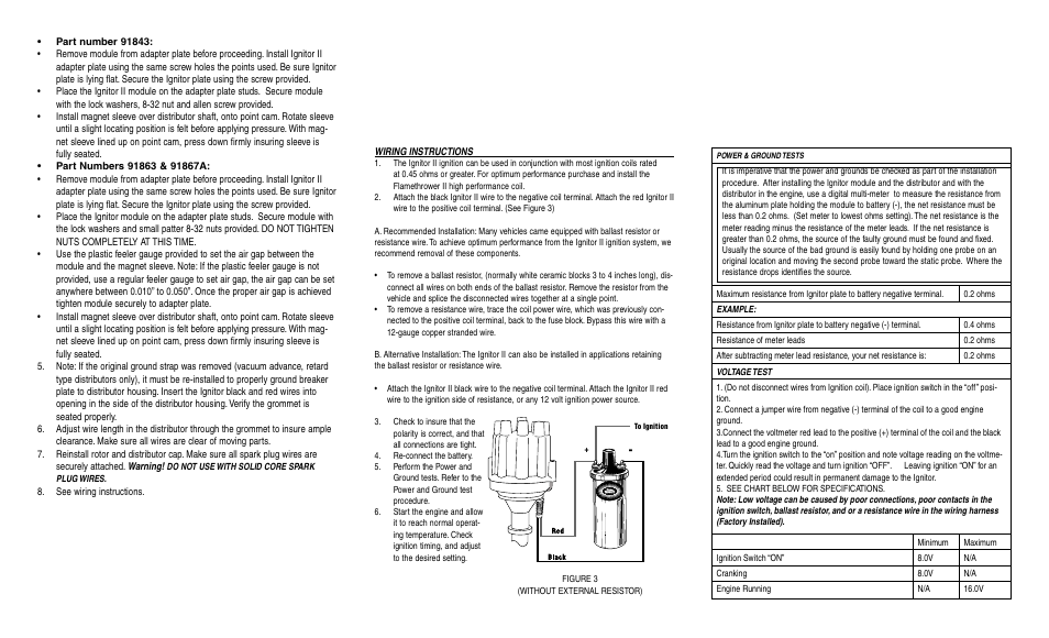 PerTronix Ignitor II 92842 User Manual | Page 2 / 2