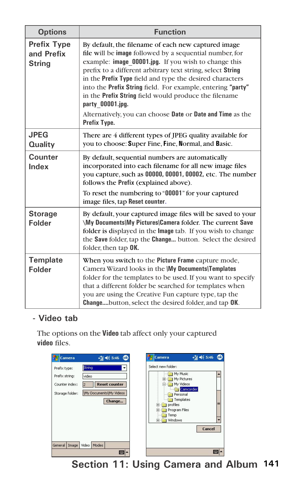 Video tab | Audiovox PPC6600 User Manual | Page 146 / 195