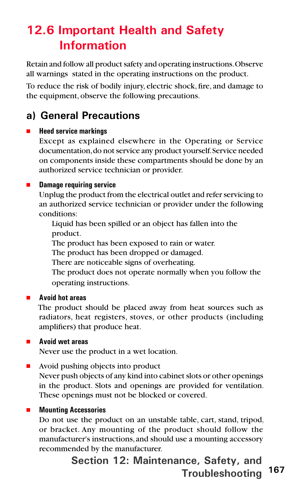 6 important health and safety information, A) general precautions | Audiovox PPC6600 User Manual | Page 172 / 195