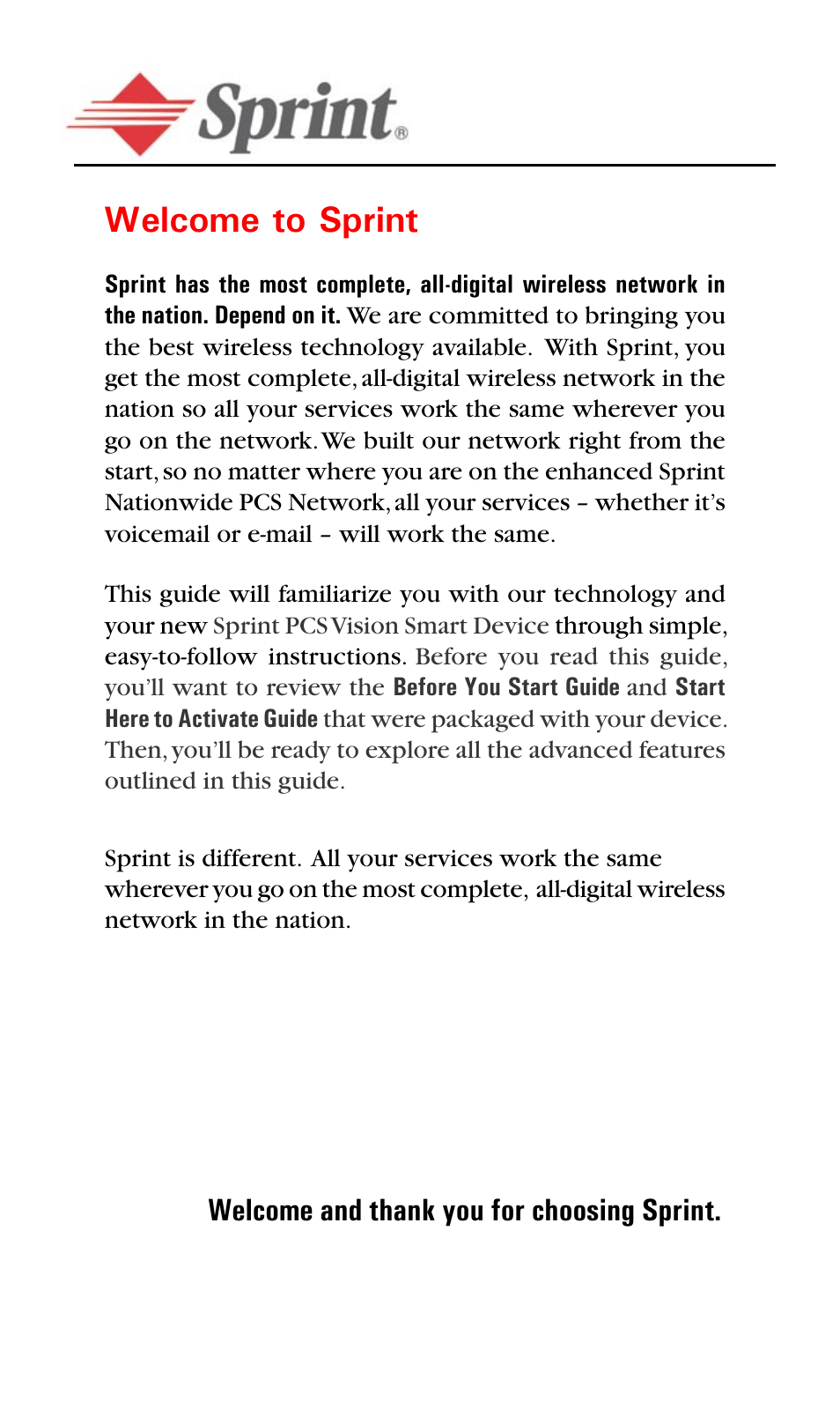 Welcome to sprint | Audiovox PPC6600 User Manual | Page 2 / 195