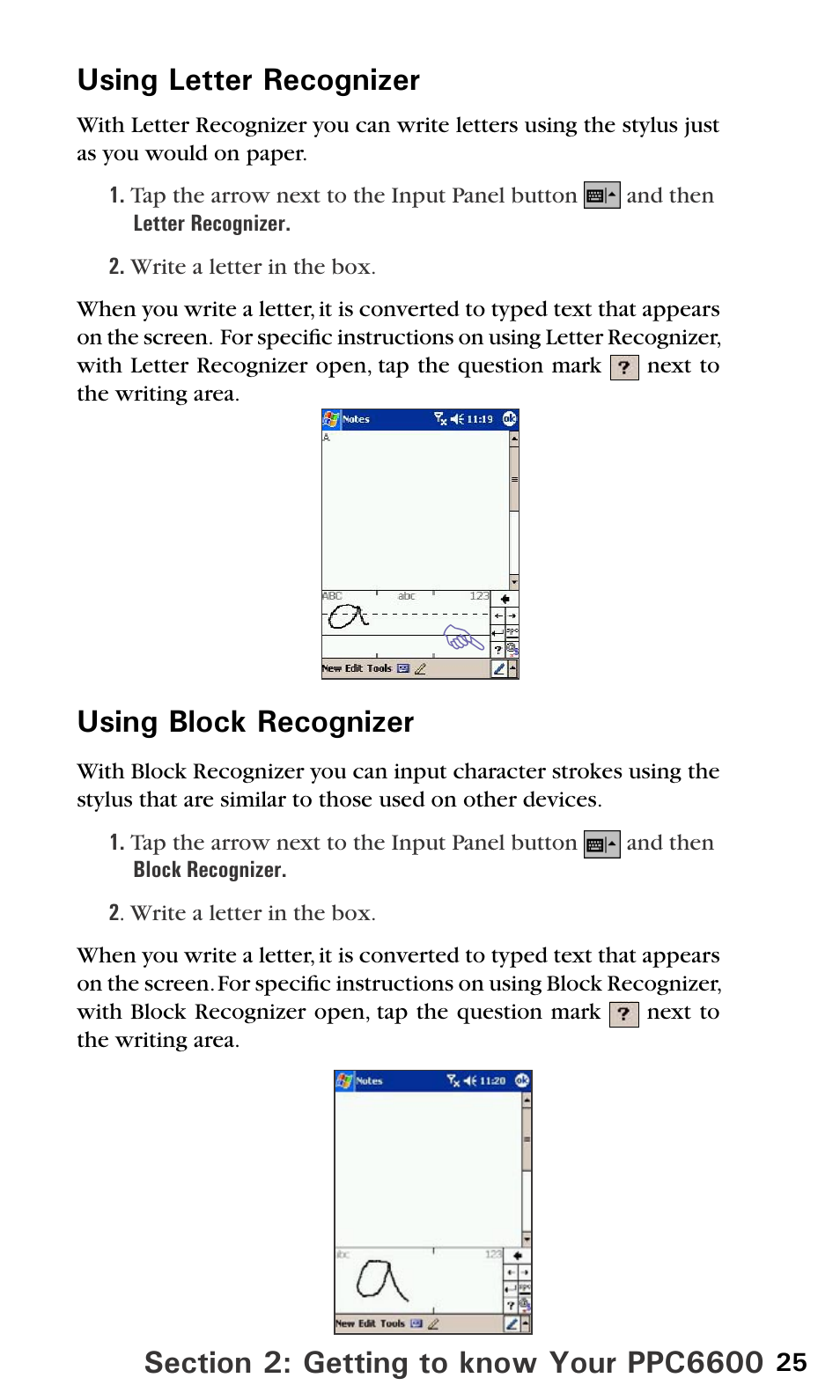 Using block recognizer | Audiovox PPC6600 User Manual | Page 30 / 195
