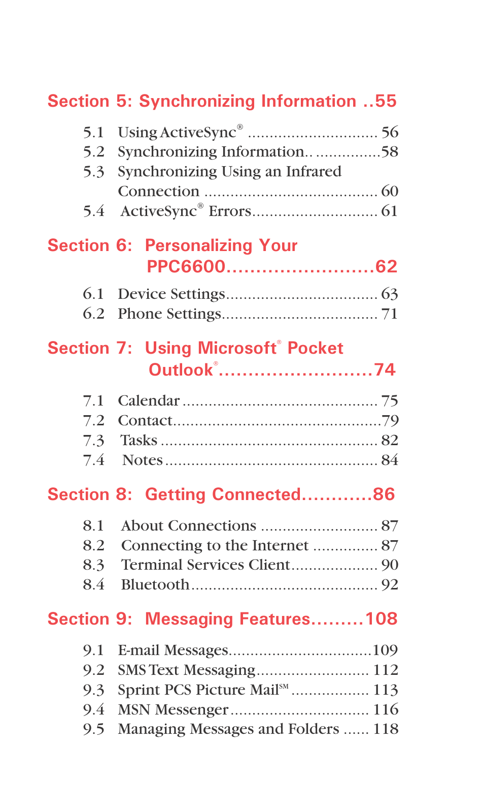 Pocket outlook | Audiovox PPC6600 User Manual | Page 4 / 195
