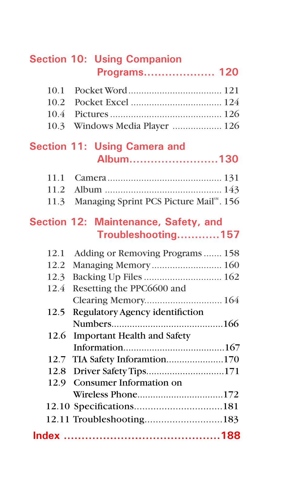 Audiovox PPC6600 User Manual | Page 5 / 195