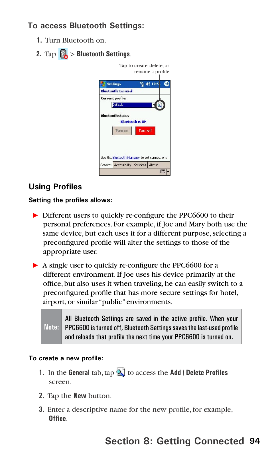 Using profiles | Audiovox PPC6600 User Manual | Page 99 / 195