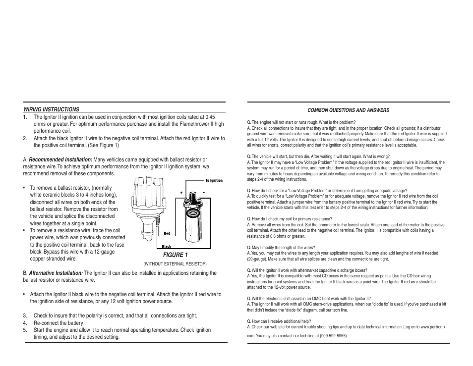 PerTronix Ignitor II 9LU-1121A User Manual | Page 2 / 2