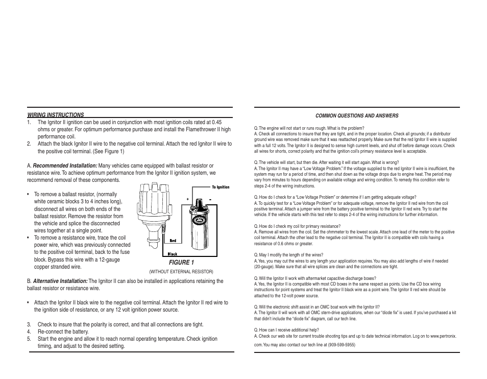 PerTronix Ignitor II 9MR-182 User Manual | Page 2 / 2