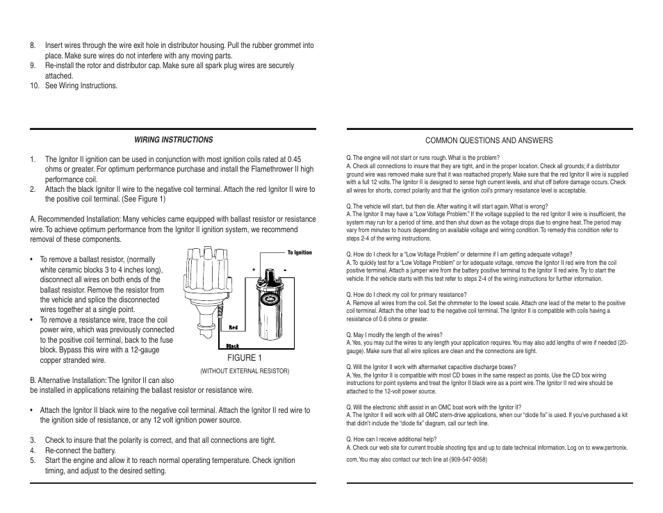PerTronix Ignitor II 9WO-141 User Manual | Page 2 / 2