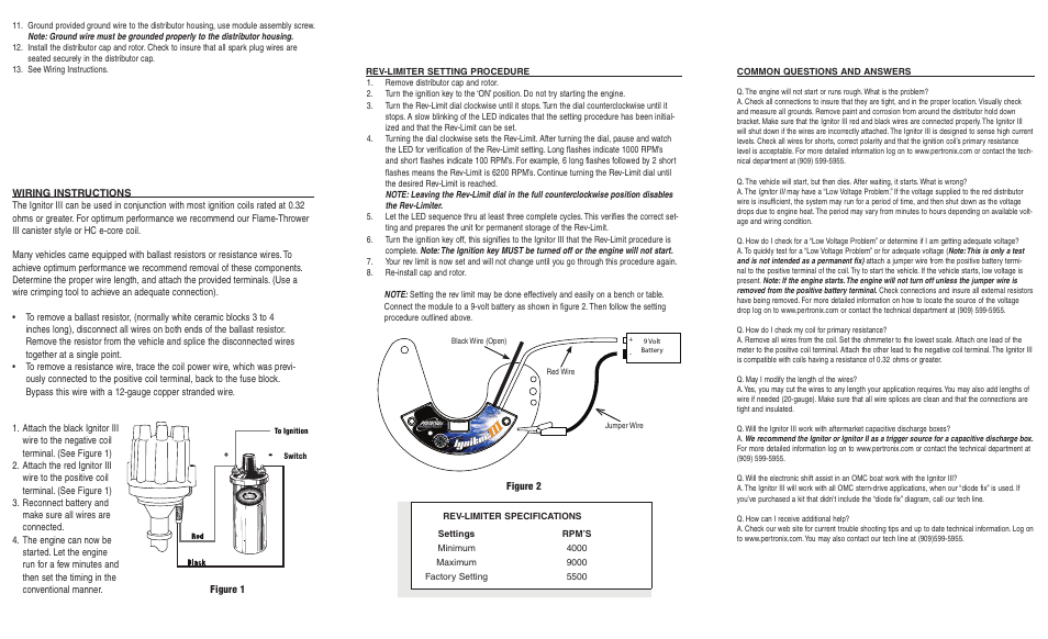 PerTronix Ignitor III 71381A User Manual | Page 2 / 2
