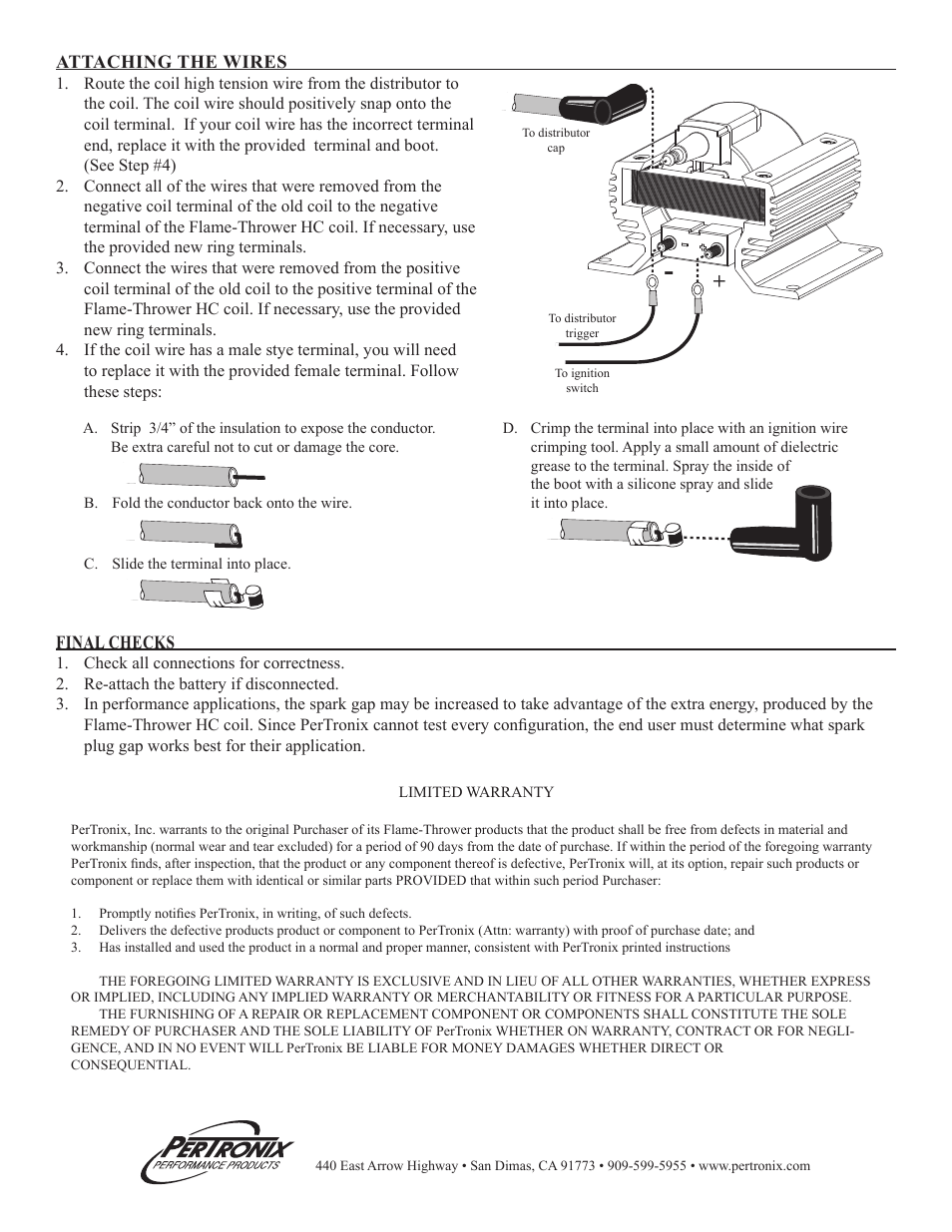 PerTronix Flame-Thrower Coils 60103 User Manual | Page 2 / 2