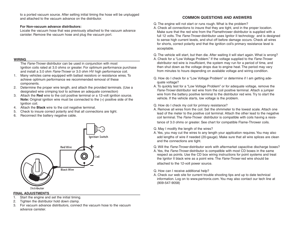 PerTronix Flame-Thrower Cast Distributors D177628 User Manual | Page 2 / 2