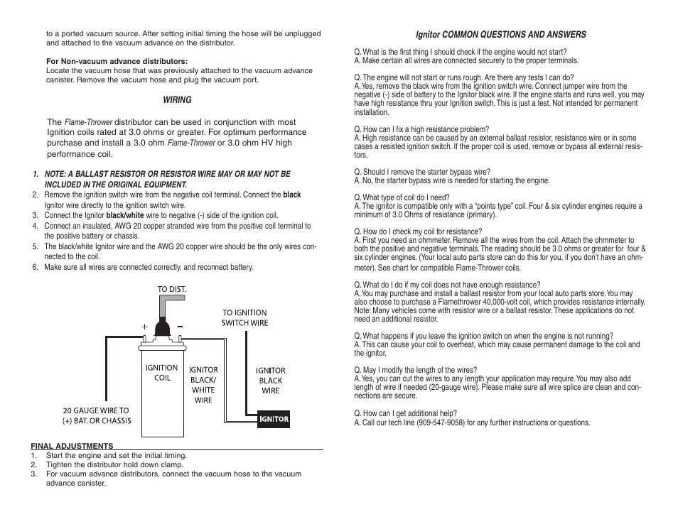 PerTronix Flame-Thrower Cast Distributors D179600 User Manual | Page 2 / 2