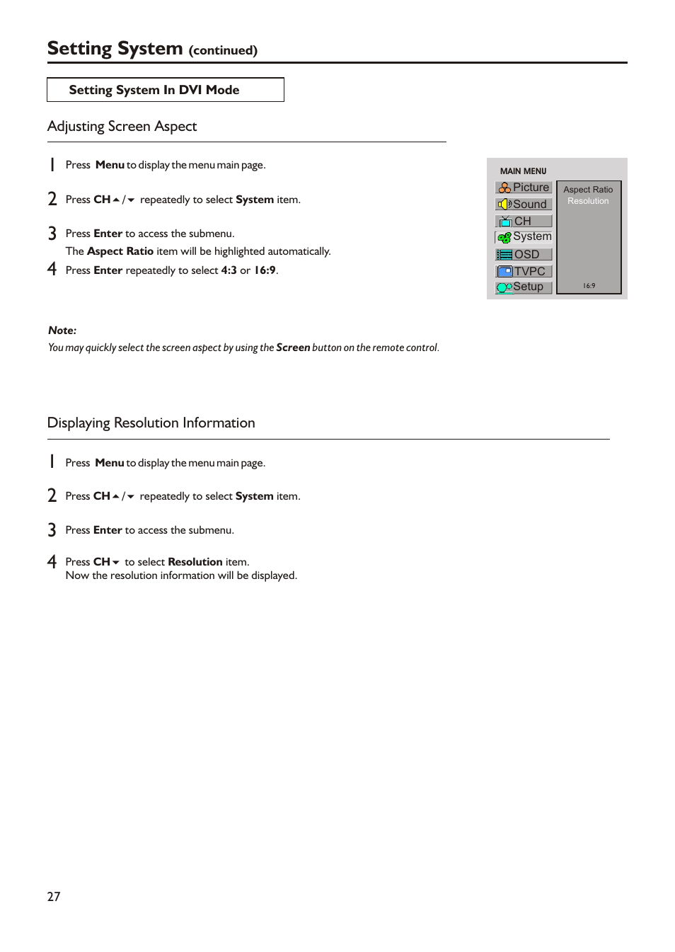 Setting system | Audiovox FPE3205 User Manual | Page 30 / 45