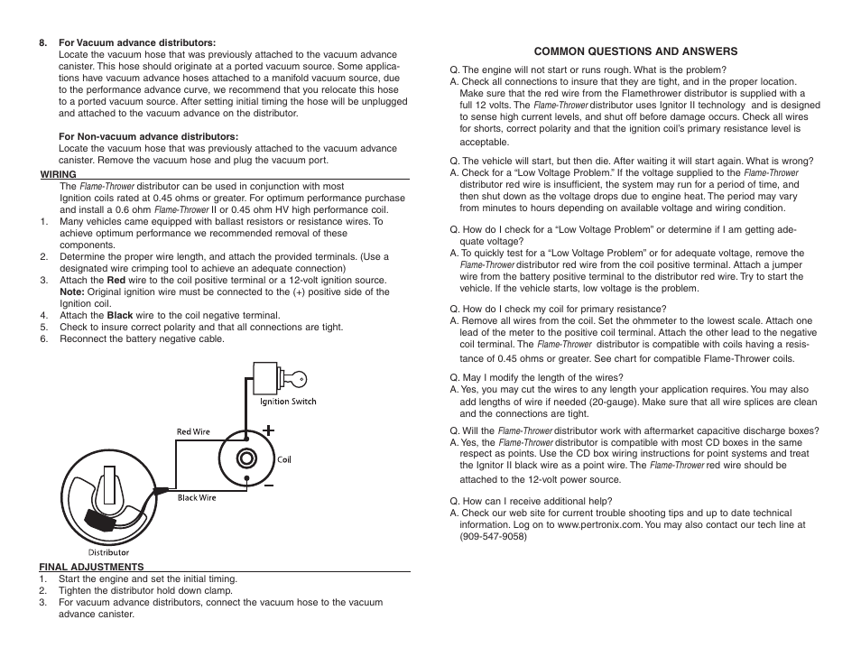 PerTronix Flame-Thrower Cast Distributors D190609 User Manual | Page 2 / 2