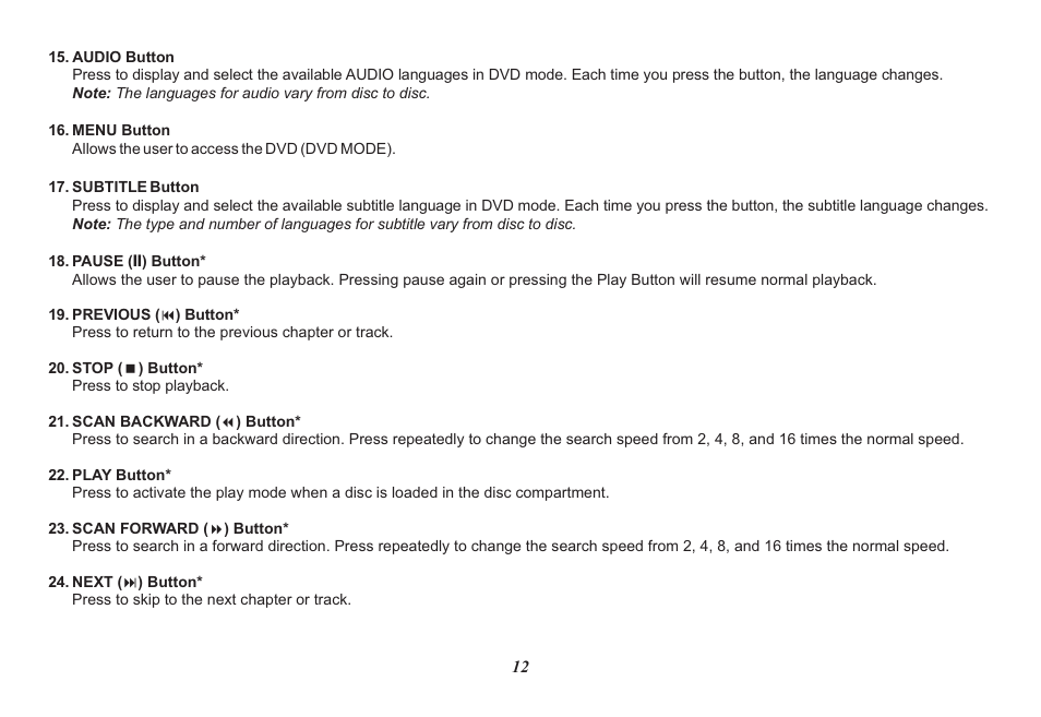 Audiovox HR7008PKG User Manual | Page 12 / 28