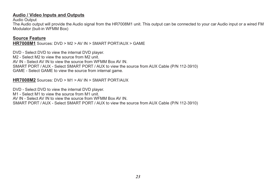 Audiovox HR7008PKG User Manual | Page 23 / 28