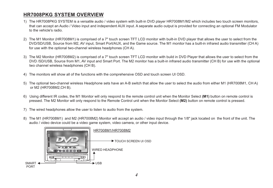 Hr7008pkg system overview | Audiovox HR7008PKG User Manual | Page 4 / 28