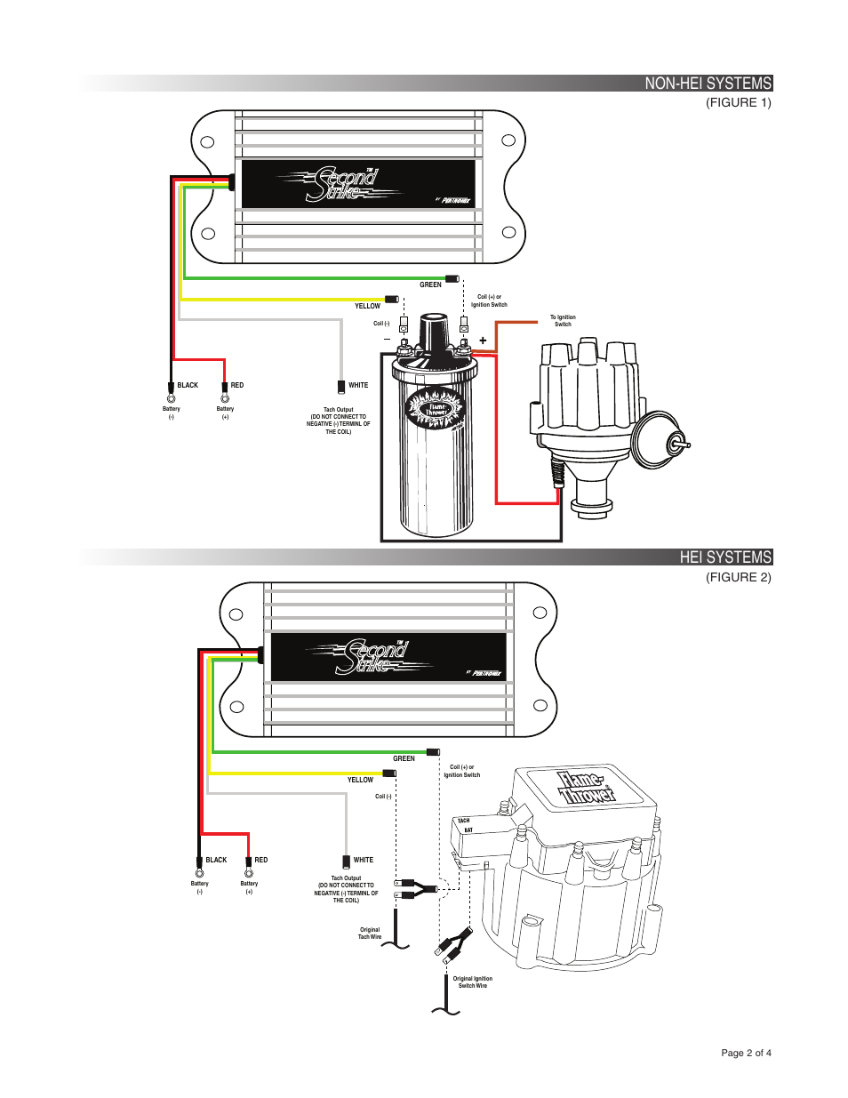 Non-hei systems hei systems, Figure 1), Figure 2) | PerTronix Second Strike 500 User Manual | Page 2 / 4
