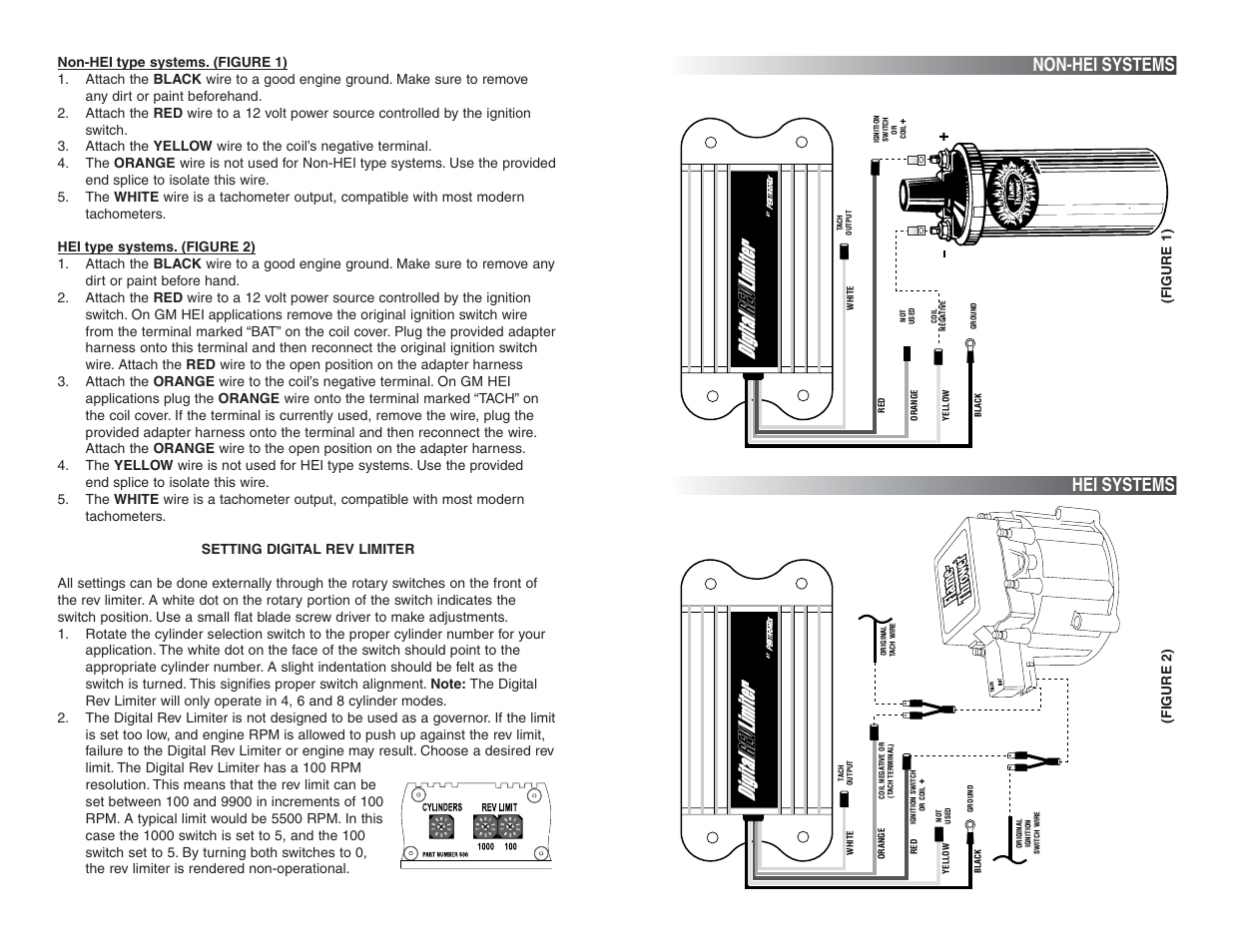 Non-hei systems hei systems | PerTronix Digital Rev Limiter 600 User Manual | Page 2 / 2