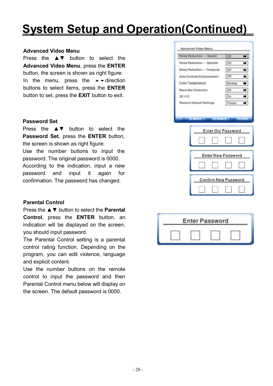 System setup and operation(continued) | Audiovox FPE3206DV User Manual | Page 29 / 45