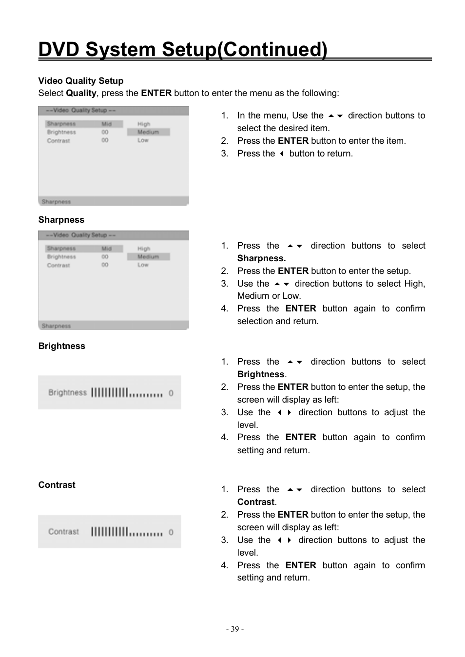 Dvd system setup(continued) | Audiovox FPE3206DV User Manual | Page 40 / 45