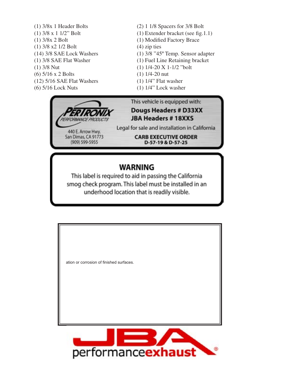 PerTronix JBA Exhaust 1815S User Manual | Page 4 / 5