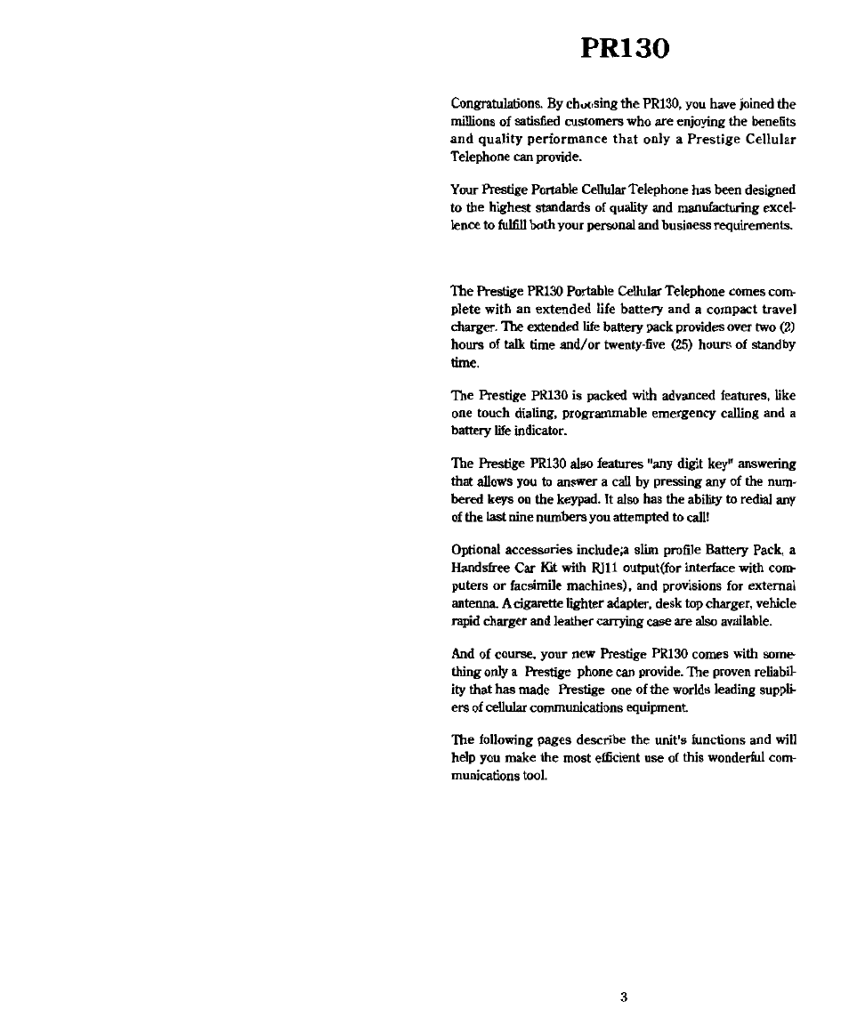 Pr130 | Audiovox PR-130 User Manual | Page 2 / 19