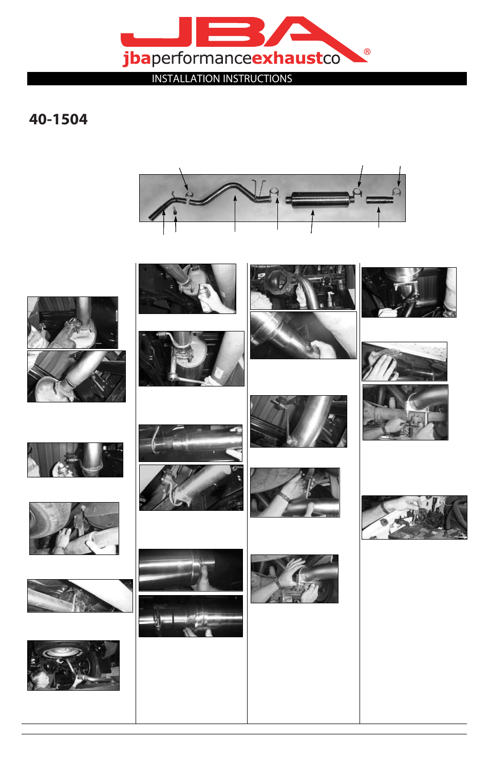 PerTronix JBA Exhaust 40-1504 User Manual | 1 page