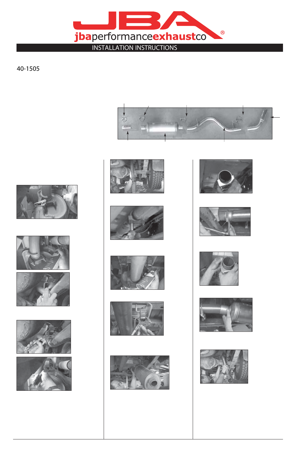 PerTronix JBA Exhaust 40-1505 User Manual | 1 page