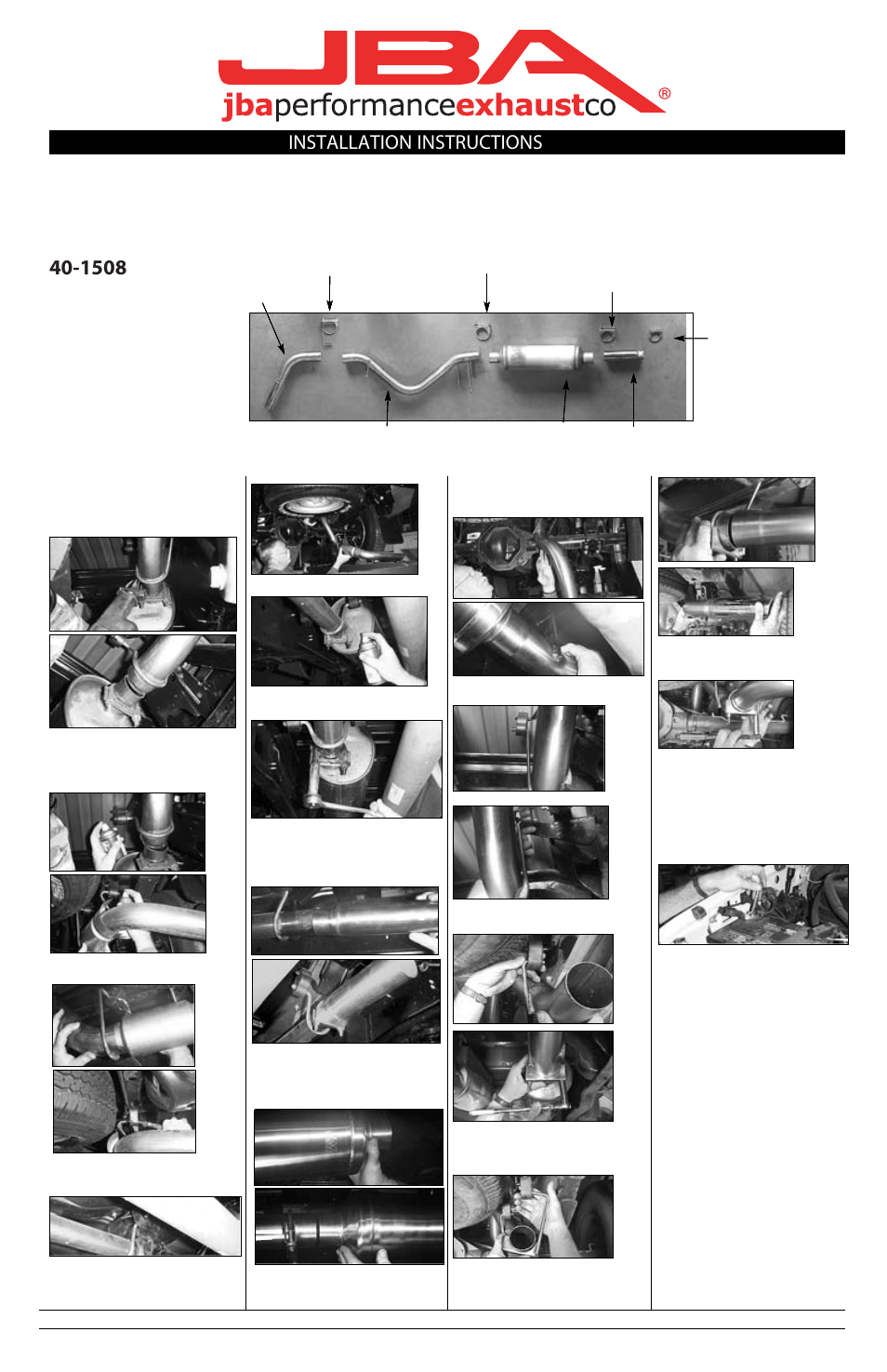 PerTronix JBA Exhaust 40-1508 User Manual | 1 page