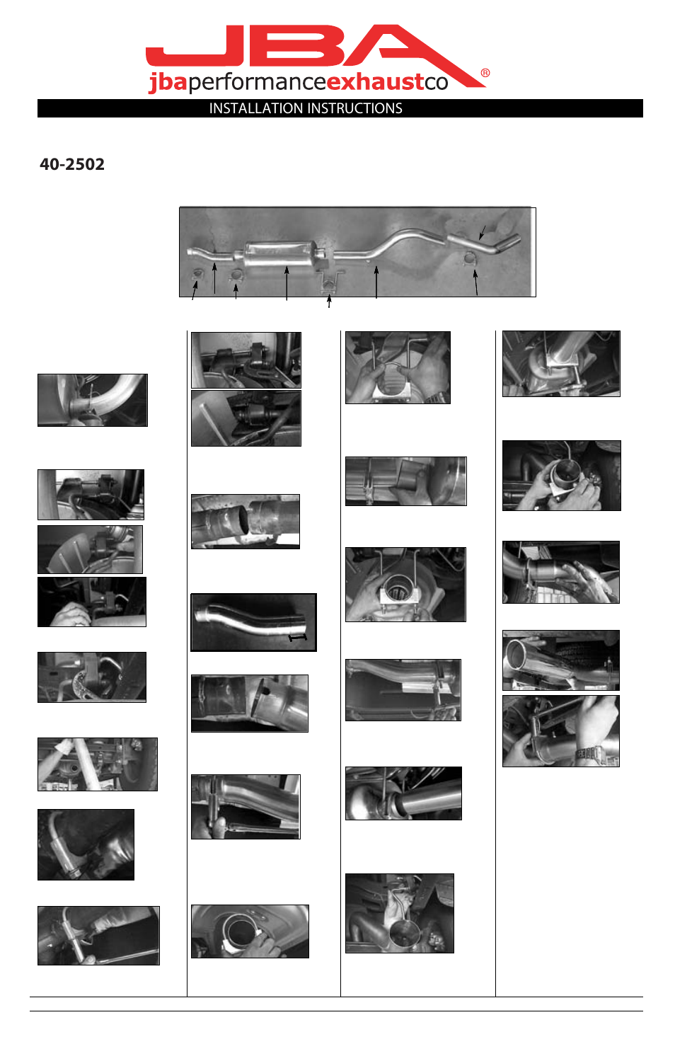 PerTronix JBA Exhaust 40-2502 User Manual | 1 page