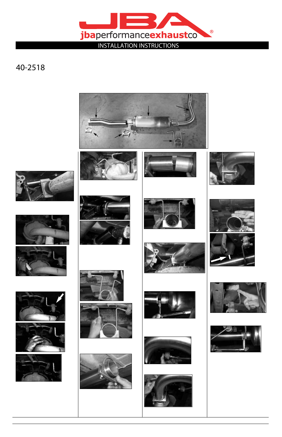 PerTronix JBA Exhaust 40-2518 User Manual | 1 page