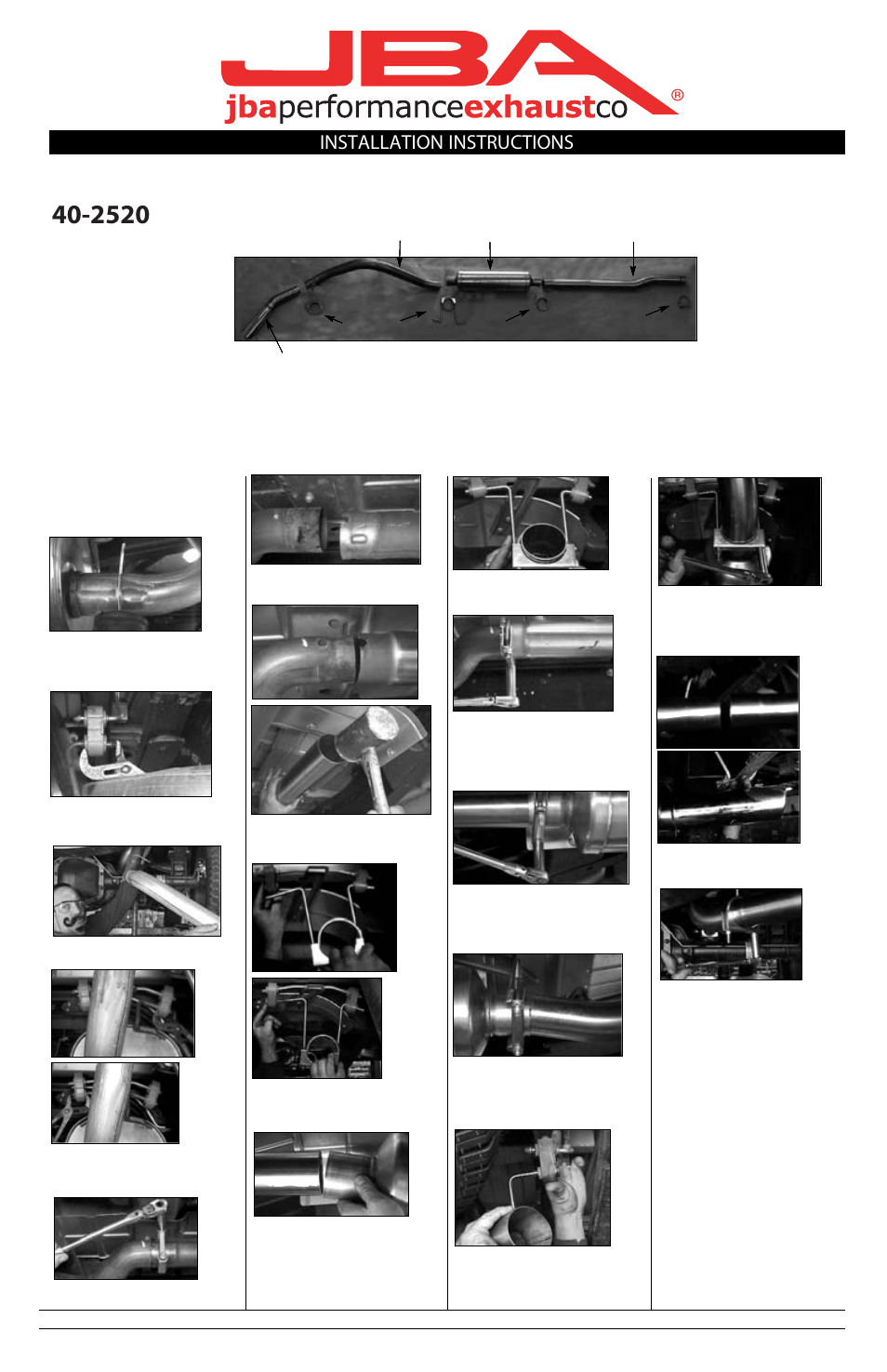 PerTronix JBA Exhaust 40-2520 User Manual | 1 page